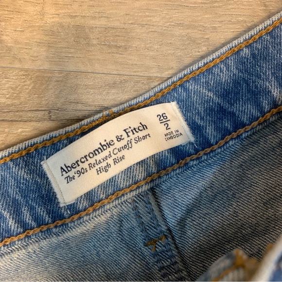 Abercrombie & Fitch 2 Shorts Mom High Rise 90s Relaxed Cut Off Denim - Picture 5 of 9